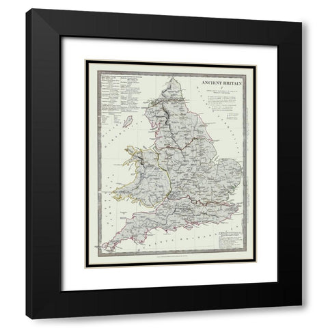Ancient Britain United Kingdom - Baldwin 1830 Black Modern Wood Framed Art Print with Double Matting by Baldwin