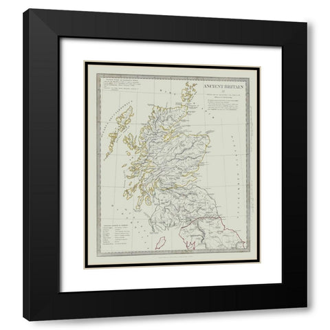 Ancient Britain Terrain United Kingdom Black Modern Wood Framed Art Print with Double Matting by Baldwin