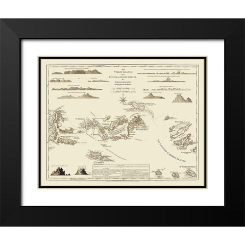 Virgin Islands United States - Jefferys 1775 Black Modern Wood Framed Art Print with Double Matting by Jefferys
