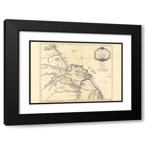 South America Cayenne French Guiana - Jefferys Black Modern Wood Framed Art Print with Double Matting by Jefferys