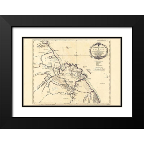 South America Cayenne French Guiana - Jefferys Black Modern Wood Framed Art Print with Double Matting by Jefferys