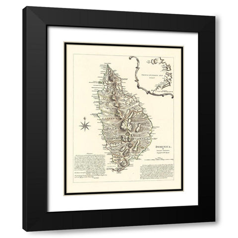 Caribbean Dominica - Sayer 1768 Black Modern Wood Framed Art Print with Double Matting by Sayer