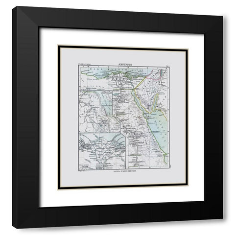 Africa Egypt - Perthes 1896 Black Modern Wood Framed Art Print with Double Matting by Perthes