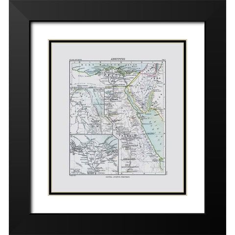 Africa Egypt - Perthes 1896 Black Modern Wood Framed Art Print with Double Matting by Perthes