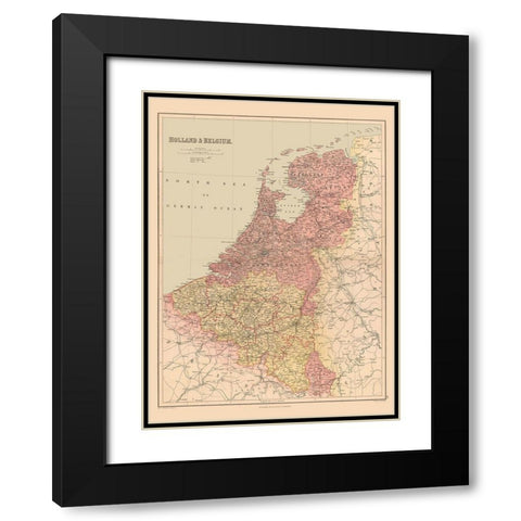 Holland Belgium Europe - Black 1867 Black Modern Wood Framed Art Print with Double Matting by Black