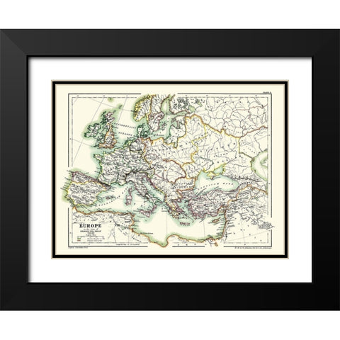 Europe 768-814 Charles the Great - Poole 1902 Black Modern Wood Framed Art Print with Double Matting by Poole
