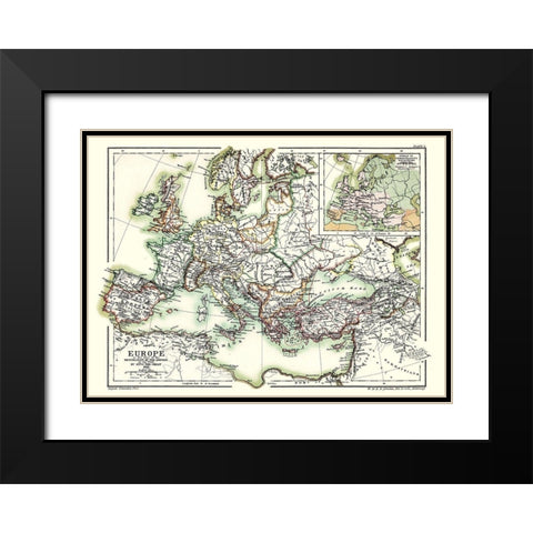 Europe Otto the Great 962 - Poole 1902 Black Modern Wood Framed Art Print with Double Matting by Poole