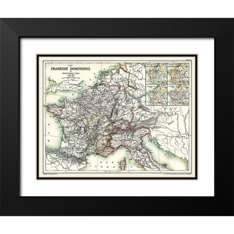 Europe Frankish Dominions Merovingian 486-768 Black Modern Wood Framed Art Print with Double Matting by Poole