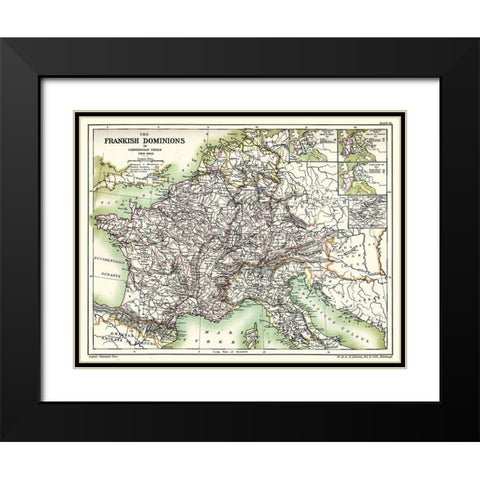 Frankish Dominions Carolingian 768-900 France Black Modern Wood Framed Art Print with Double Matting by Poole