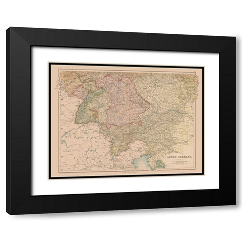 South Germany - Black 1867 Black Modern Wood Framed Art Print with Double Matting by Black