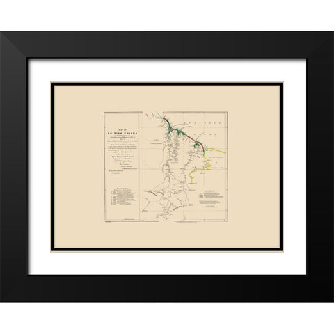 British Guiana South America - Arrowsmith 1844 Black Modern Wood Framed Art Print with Double Matting by Arrowsmith