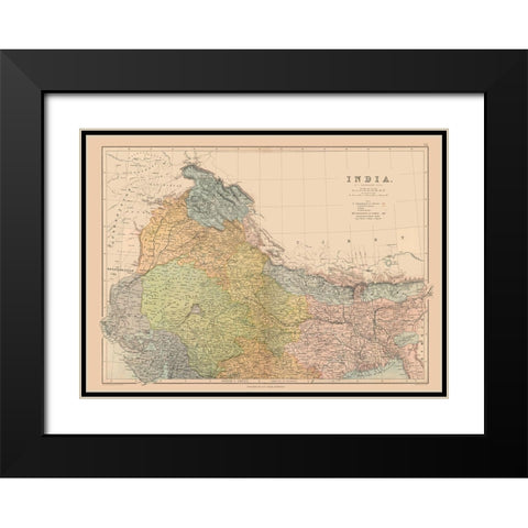 Northwest India - Black 1867 Black Modern Wood Framed Art Print with Double Matting by Black