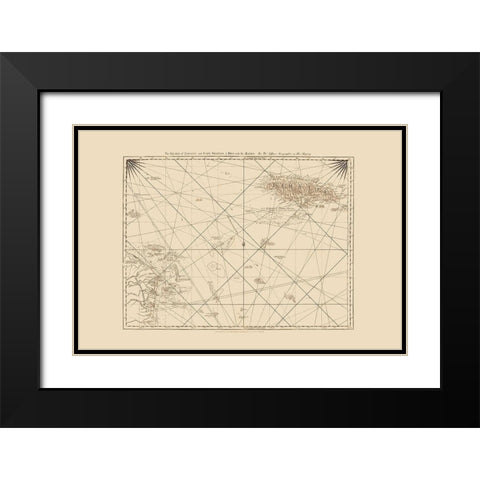 Mosquito Coast Caribbean Jamaica - Jefferys 1775 Black Modern Wood Framed Art Print with Double Matting by Jefferys