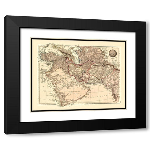 Middle East Persia Arabia - Arrowsmith 1825 Black Modern Wood Framed Art Print with Double Matting by Arrowsmith