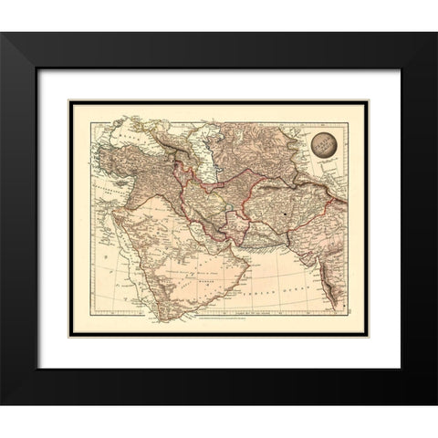 Middle East Persia Arabia - Arrowsmith 1825 Black Modern Wood Framed Art Print with Double Matting by Arrowsmith
