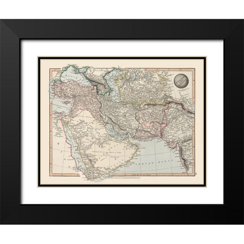 Middle East Persia Arabia - Arrowsmith 1825 Black Modern Wood Framed Art Print with Double Matting by Arrowsmith