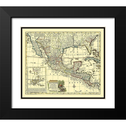 California New Mexico United States Mexico Black Modern Wood Framed Art Print with Double Matting by Bowen