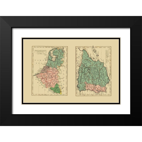 Europe Netherlands Belgium Spain Portugal Black Modern Wood Framed Art Print with Double Matting by Gray