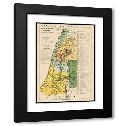 Palestine Israel - Strobridge 1881 Black Modern Wood Framed Art Print with Double Matting by Strobridge