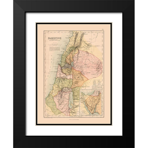 Middle East Palestine Ancient Divisions Israel Black Modern Wood Framed Art Print with Double Matting by Black