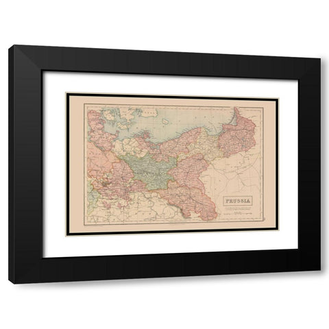 Europe Prussia Germany - Black 1867 Black Modern Wood Framed Art Print with Double Matting by Black