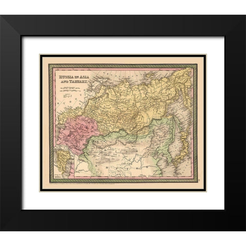 Asia Tartary Russia - Cowperthwait 1850 Black Modern Wood Framed Art Print with Double Matting by Cowperthwait