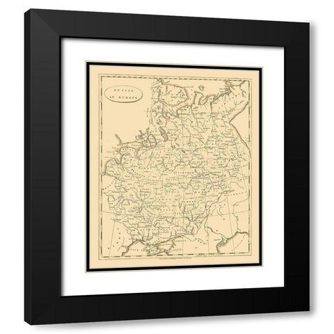 Europe Russia - Arrowsmith 1812 Black Modern Wood Framed Art Print with Double Matting by Arrowsmith
