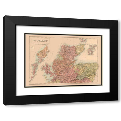 South Scotland - Black 1867 Black Modern Wood Framed Art Print with Double Matting by Black