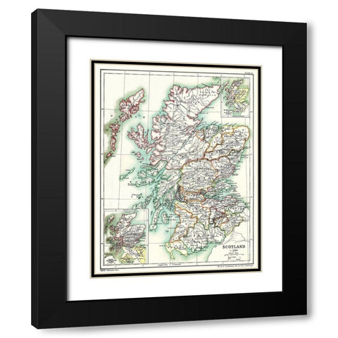 Scotland 1300 - Poole 1902 Black Modern Wood Framed Art Print with Double Matting by Poole
