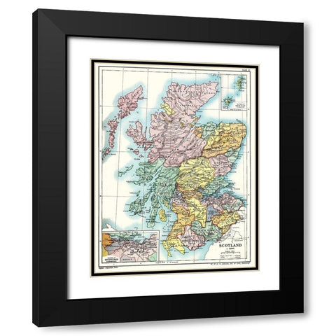 Scotland 1600 - Poole 1902 Black Modern Wood Framed Art Print with Double Matting by Poole