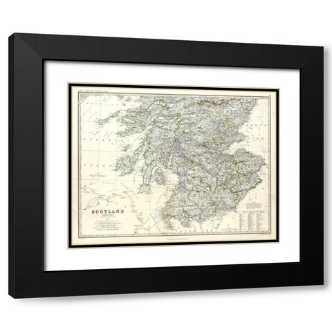 Scotland - Southern Sheet - Johnston Black Modern Wood Framed Art Print with Double Matting by Johnston