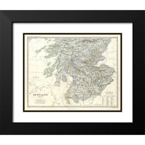 Scotland - Southern Sheet - Johnston Black Modern Wood Framed Art Print with Double Matting by Johnston