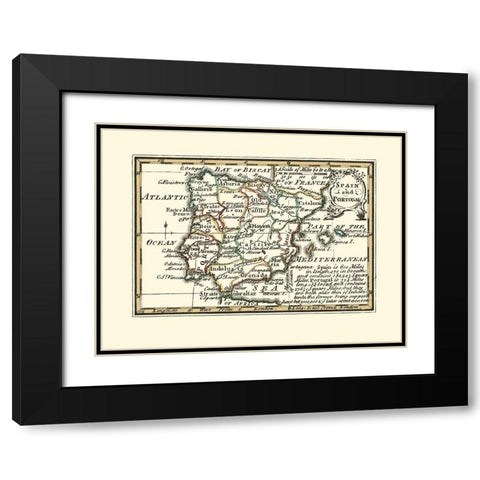 Spain Portugal - Gibson 1758 Black Modern Wood Framed Art Print with Double Matting by Gibson