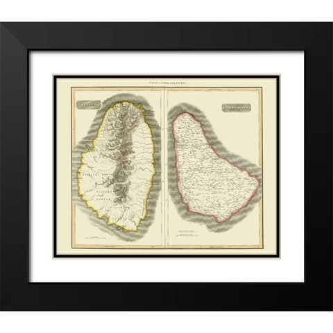 St Vincent Barbados - Thomson 1814 Black Modern Wood Framed Art Print with Double Matting by Thomson