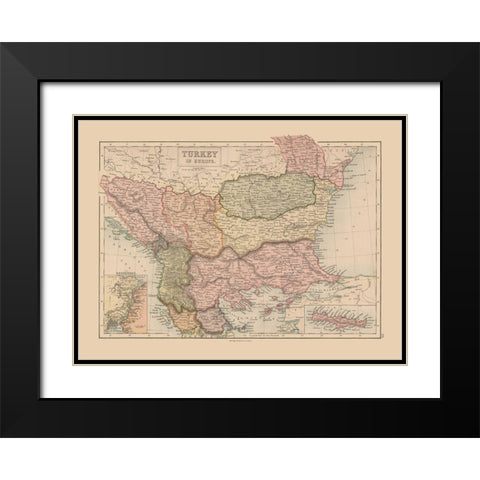 Europe Turkey - Black 1867 Black Modern Wood Framed Art Print with Double Matting by Black