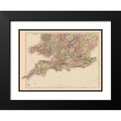 United Kingdom - Black 1867 Black Modern Wood Framed Art Print with Double Matting by Black