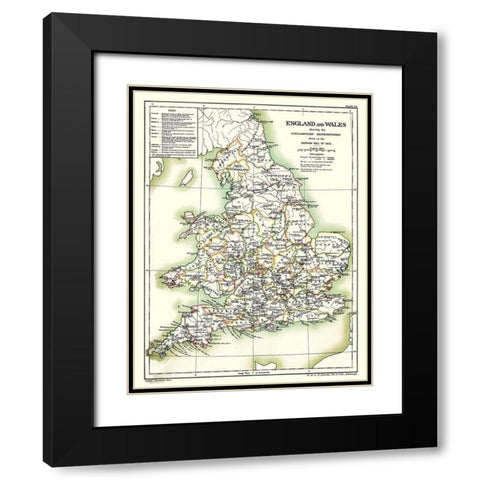 England Wales - Poole 1902 Black Modern Wood Framed Art Print with Double Matting by Poole