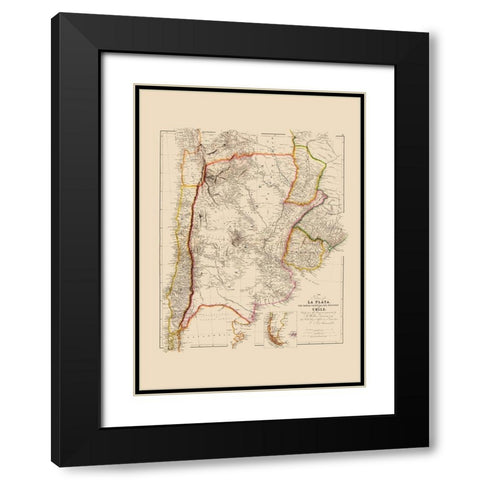 South America - Arrowsmith 1844 Black Modern Wood Framed Art Print with Double Matting by Arrowsmith
