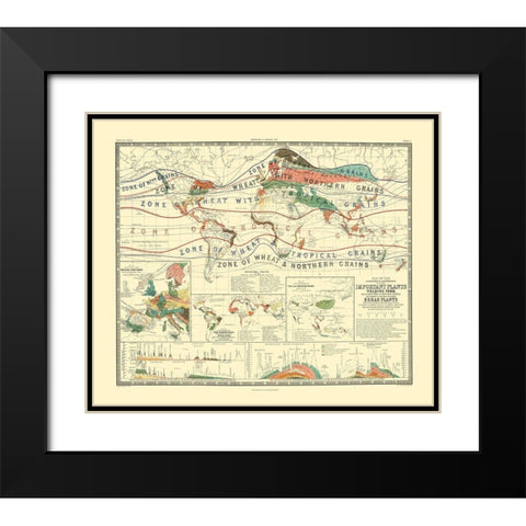 World Cultivation Grains - Johnston Black Modern Wood Framed Art Print with Double Matting by Johnston