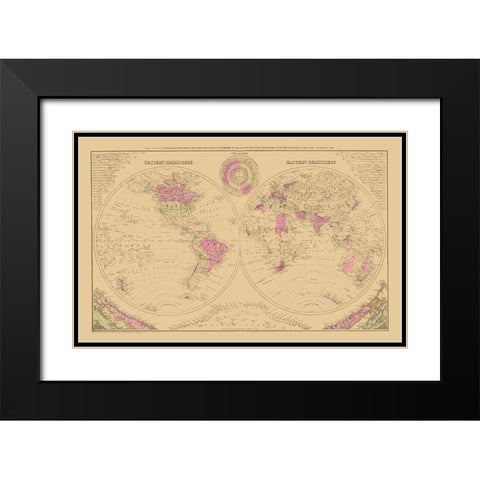 Western Eastern Hemisphere - Gray Black Modern Wood Framed Art Print with Double Matting by Gray