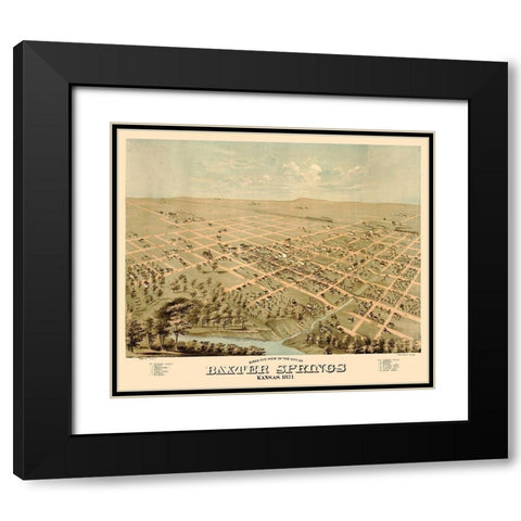 Baxter Springs Kansas - Glover 1871 Black Modern Wood Framed Art Print with Double Matting by Glover