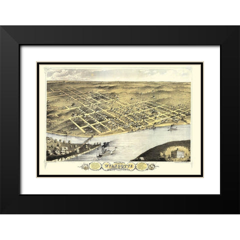 Wyandotte Kansas - Ruger 1869 Black Modern Wood Framed Art Print with Double Matting by Ruger