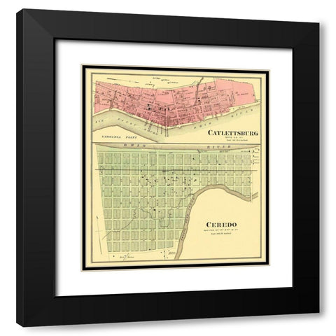 Catlettsburg, Ceredo Kentucky, West Virginia Black Modern Wood Framed Art Print with Double Matting by Hayes