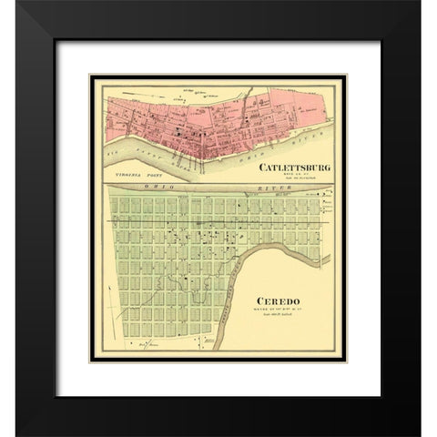 Catlettsburg, Ceredo Kentucky, West Virginia Black Modern Wood Framed Art Print with Double Matting by Hayes