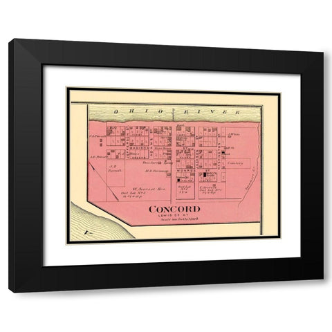 Concord Kentucky Landowner - Titus 1877 Black Modern Wood Framed Art Print with Double Matting by Titus