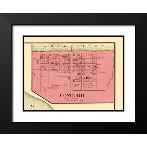 Concord Kentucky Landowner - Titus 1877 Black Modern Wood Framed Art Print with Double Matting by Titus