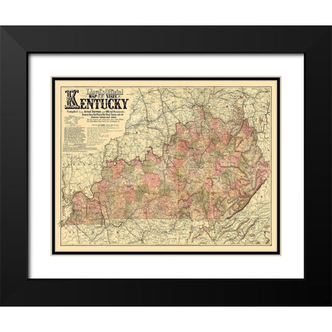 Kentucky - Lloyd 1862 Black Modern Wood Framed Art Print with Double Matting by Lloyd