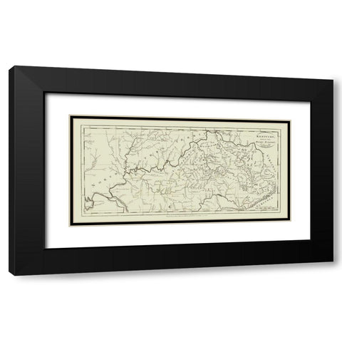 Kentucky - Carey 1795 Black Modern Wood Framed Art Print with Double Matting by Carey