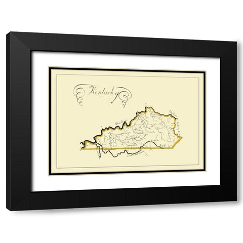 Kentucky - Henshaw 1823 Black Modern Wood Framed Art Print with Double Matting by Henshaw