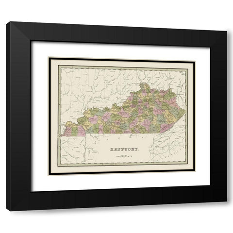 Kentucky - Putnam 1838 Black Modern Wood Framed Art Print with Double Matting by Putnam